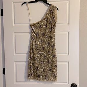 Arden B sequin one shoulder dress. New with tags. Size medium. Sale price $55.